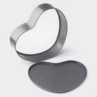 Форма для выпечки Доляна «Элин. Сердце», 28.5×25.5×6.6 см, разъёмная, антипригарное покрытие, серая - Фото 8