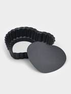 Форма для выпечки «Жаклин. Рифлёное сердце», 11×2 см, съёмное дно, антипригарное покрытие, цвет чёрный - Фото 3