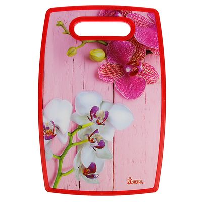 Доска разделочная пластиковая Доляна «Орхидея», 30×20 см