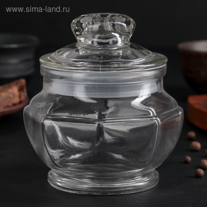 Банка стеклянная для сыпучих продуктов Доляна «Калипсо», 500 мл, 12×13 см - Фото 1