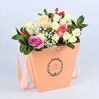 Пакет для цветов, премиум, 24 х 24 х 24 см, розовый бальзамин - Фото 1