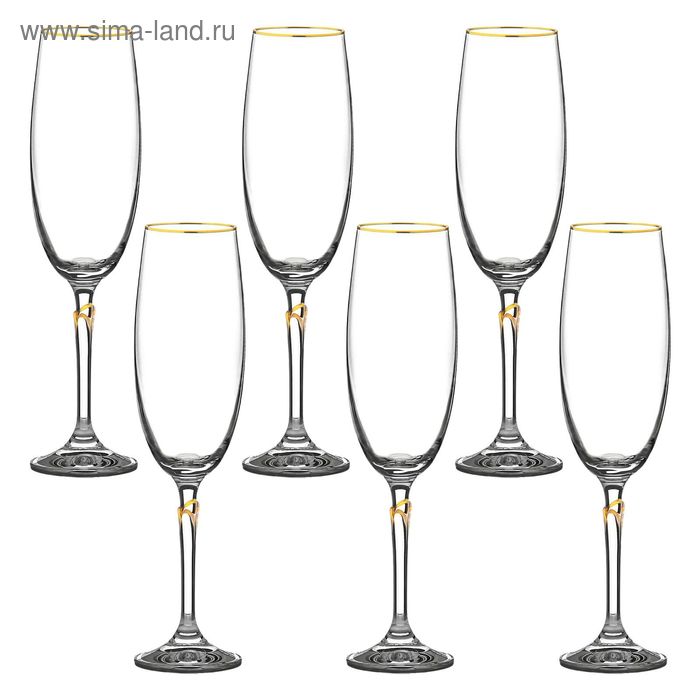 Набор бокалов для шампанского 190 мл "Бриджита", 6 шт - Фото 1