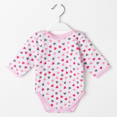 Боди для девочки А.0601 ФД микс, длинный рукав, рост 62-68 (20)