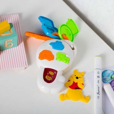 Брелок музыкальный, "МедвежонокВинни и его друзья", свет, звук