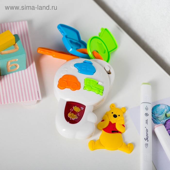 Брелок музыкальный, "МедвежонокВинни и его друзья", свет, звук - Фото 1