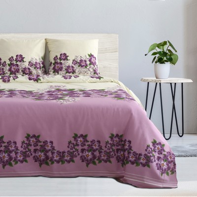 Постельное бельё "Этель" 1,5 сп., Незабудка (вид 2), размер 143х215 см, 150х214 см, 70х70 см - 2 шт., 100% хлопок, поплин, 125 г/м2