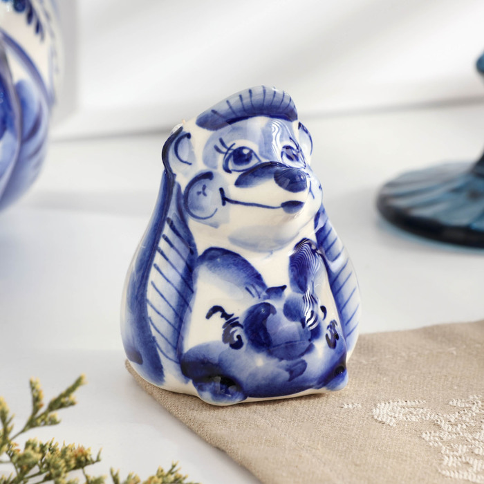 Подставка для зубочисток «Ёж», фарфор гжель