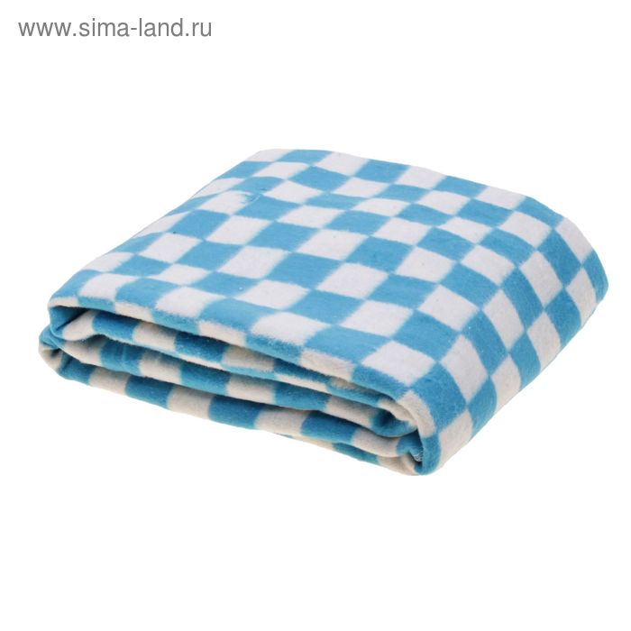 Одеяло байковое синий микс 140*200, 470 гр/м, хл.80%, п/э 20% - Фото 1
