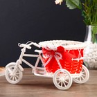 Корзина декоративная "Велосипед с кашпо-красная лента" 22х11х12 см - Фото 3
