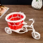 Корзина декоративная "Велосипед с кашпо-красная лента" 22х11х12 см - Фото 5
