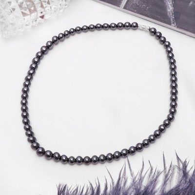 Бусы шар №6 «Гематит», 45 см