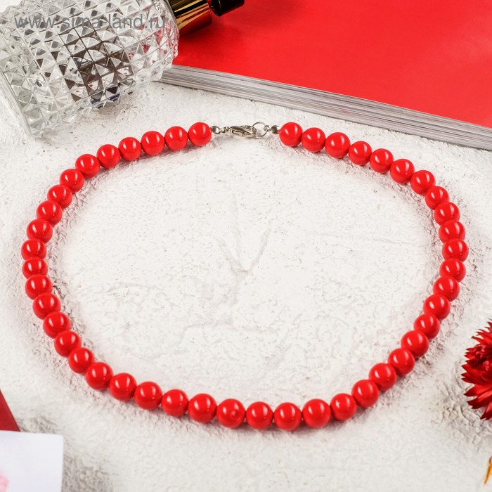 Бусы шар №10 через узел «Коралл», 45см - Фото 1