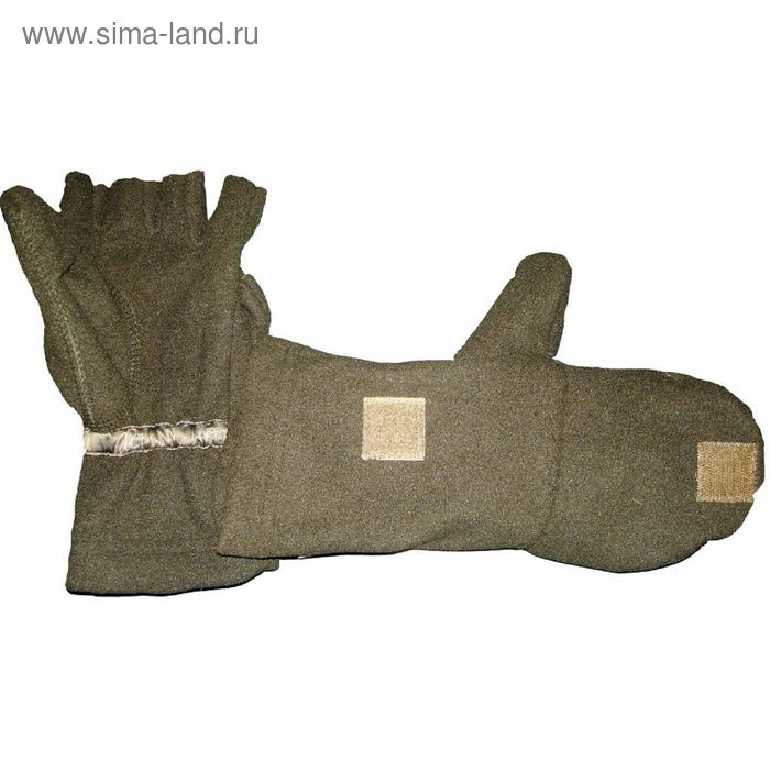 Варежки-перчатки, цвет хаки, размер 20 (S) - Фото 1