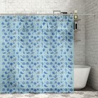 Штора для ванной «Ракушки», 180×180 см, полиэтилен, цвет голубой - Фото 2