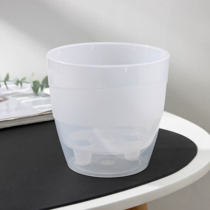 Кашпо для цветов со вставкой Plast-Avenue «Грация», 1.2 л, пластик, прозрачное - Фото 1