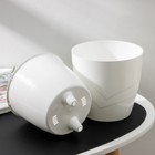 Кашпо для цветов «Грация», 2 л, d=15 см, h=14.5 см, пластиковое, со вставкой, белое - Фото 3