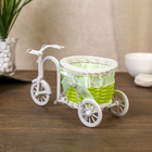 Корзина декоративная "Велосипед с кашпо-зеленая лента" 22х11х12 см - Фото 3