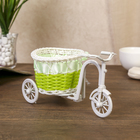 Корзина декоративная "Велосипед с кашпо-зеленая лента" 22х11х12 см - Фото 5
