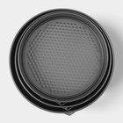 Набор форм для выпечки Доляна «Элин. Круг», 3 предмета: d=22/24/26 см, съёмное дно, антипригарное покрытие, чёрный - Фото 2