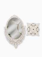 Зеркало декоративное, двустороннее, настольное, 19.5×33.5 см, (13.5×18.5 см), бежевое - Фото 4