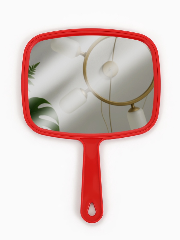 Зеркало с ручкой, 16.5×23.5 см, (12×15 см), МИКС - Фото 1