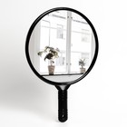Зеркало с ручкой, d зеркальной поверхности 24,5 см, цвет чёрный - фото 8494529