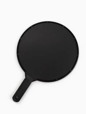 Зеркало с ручкой, 26×38 см, (d=24 см), чёрное