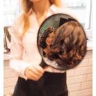 Зеркало с ручкой, 26×38 см, (d=24 см), чёрное - Фото 7