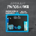 Доска для рисования магнитная двухсторонняя, под маркер и мел, губка, мел 3 шт., маркер, магниты 2 шт. - Фото 3