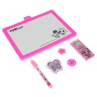 Доска магнитная двухсторонняя, под маркер и мел, губка, мел 3 шт., маркер, магниты 2 шт. - Фото 5