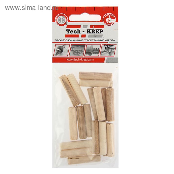 Шкант мебельный, 8х35 мм, в пакете 19 шт. - Фото 1