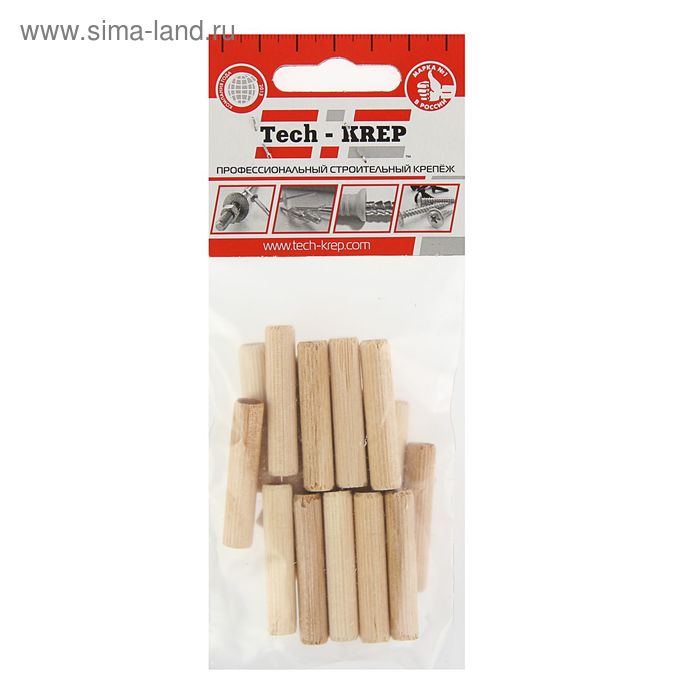 Шкант мебельный, 8х40 мм, в пакете 18 шт. - Фото 1