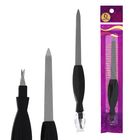 Пилка-триммер лазерная для ногтей, фигурная ручка, 17 см, цвет чёрный - Фото 1