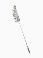 Булавка «Крыло», 9×1 см, белая в серебре - Фото 1
