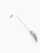 Булавка «Крыло», 9×1 см, белая в серебре - Фото 3