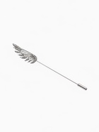 Булавка «Крыло», 9×1 см, белая в серебре - Фото 4