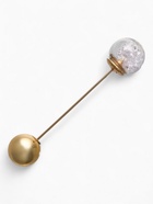 Булавка «Волшебный шар», 7.7 см, белая в золоте - Фото 1