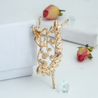 Брошь «Балерина» в камнях, цветная в золоте - Фото 2