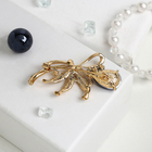 Брошь «Цветок» капля, цвет бело-синий в золоте - Фото 2