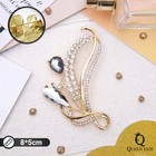 Брошь «Цветочные капли», цвет серо-белый в золоте - Фото 1