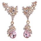 Серьги со стразами «Мечта», цвет розовый в золоте - Фото 1
