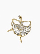 Брошь «Балерина» в стразах, белая в золоте - Фото 1