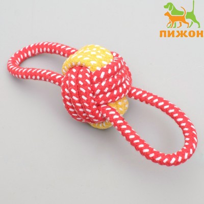 Игрушка канатная «Мяч с ручками», до 35 г, мяч 6 см, микс цветов