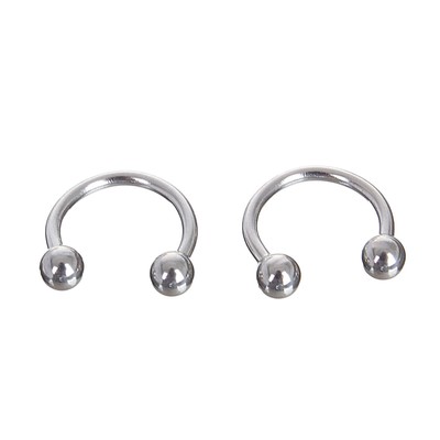 Циркуляр в бровь (пирсинг), шар, d=10 мм, пара, цвет серебро (неделимая фасовка 12 пар, цена за пару)