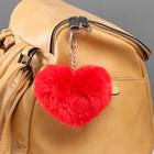 Брелок пушистик "Сердечко меховое" МИКС 9,5х8 см - Фото 1