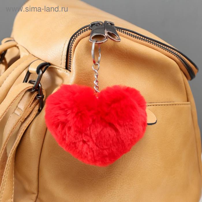 Брелок пушистик "Сердечко меховое" МИКС 9,5х8 см - Фото 1