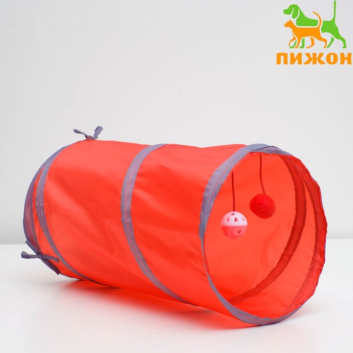Туннель для кошек с игрушкой, 50 х 25 см, микс цветов - Фото 1