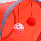 Туннель для кошек с игрушкой, 50 х 25 см, микс цветов - Фото 3