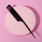 Расчёска антистатическая, 21×2.8(±1) см, с хвостиком, карбон, чёрная - Фото 2