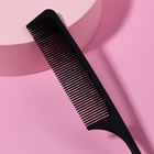 Расчёска антистатическая, 21×2.8(±1) см, с хвостиком, карбон, чёрная - Фото 3